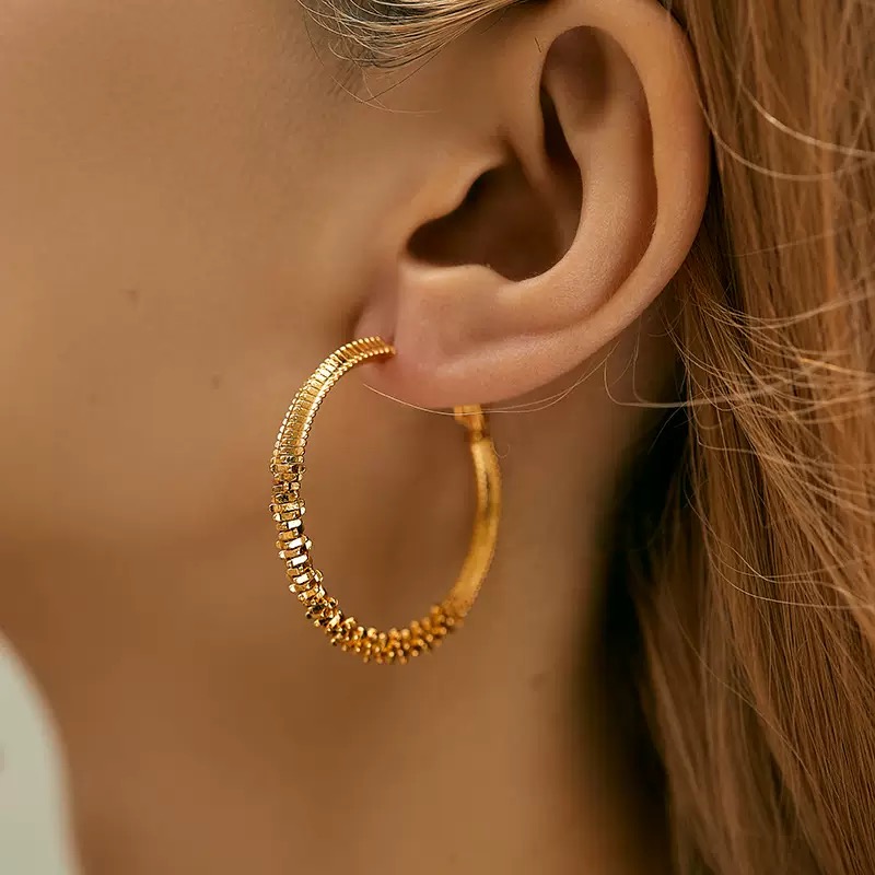 Gilded Pixel Orbit Earrings Cover