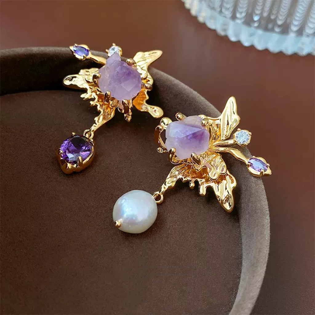 Gilded Lepidoptera Cluster Earrings Cover